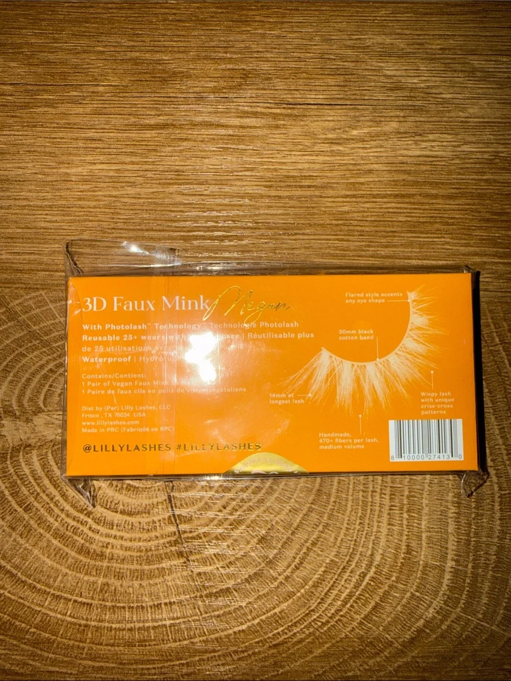 Lilly Lashes 3D Faux Mink Megan Wispy Lashes - Orange Box